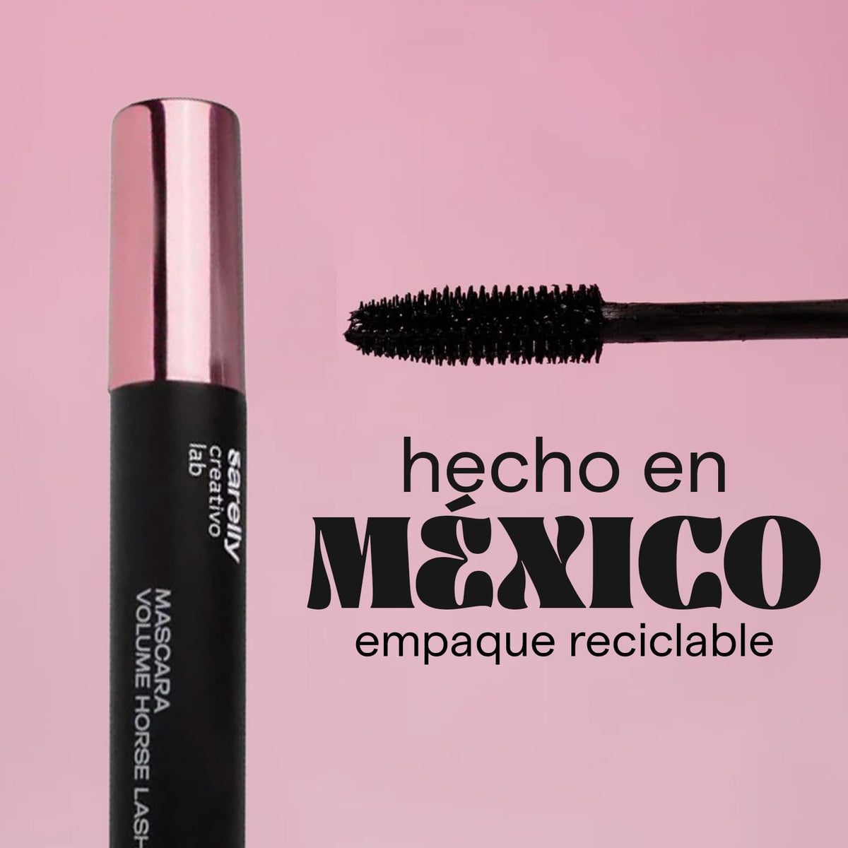 SARELLY, Kit Ojos, Máscara de Pestañas Volume Horse Lashes + Desmaquillante Lavadero, Sarelly Creativo Lab