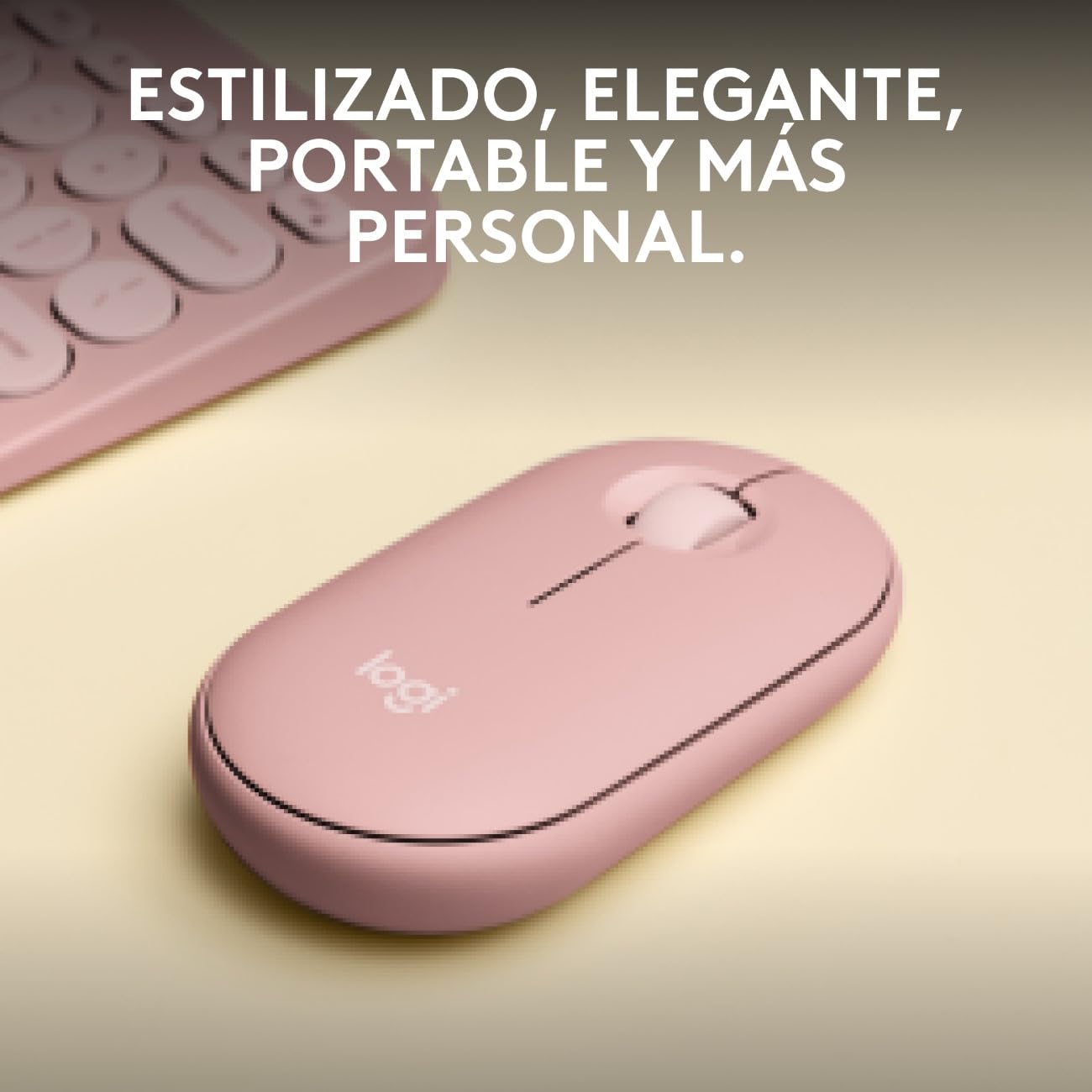 Logitech Pebble Mouse 2 M350s, estilizado Mouse inalámbrico Bluetooth, Ligero, Personalizable, clicks discretos, Easy-Switch, Windows, macOS, iPadOS, Android, ChromeOS - Rosa