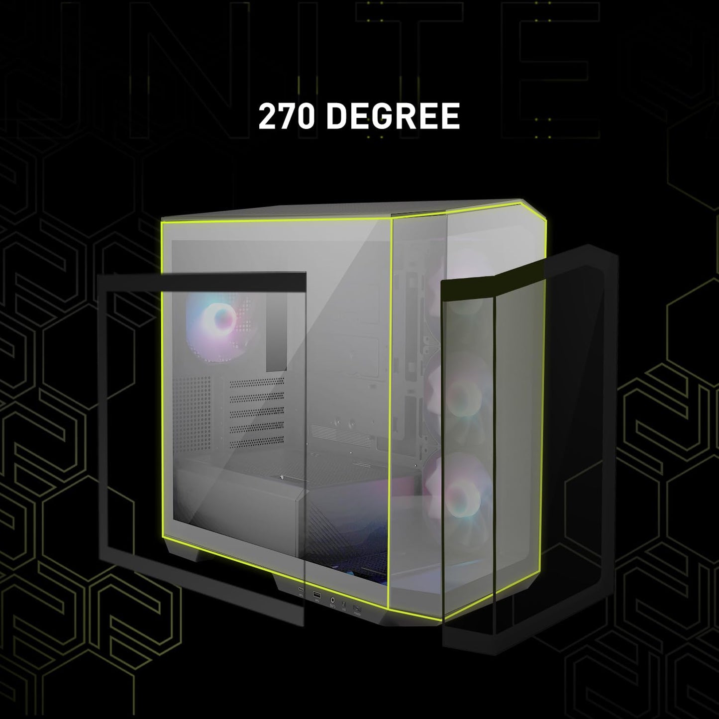 Funda para PC Micro-ATX MSI mag PANO M100R Negro con Ventiladores ARGB y USB Tipo C