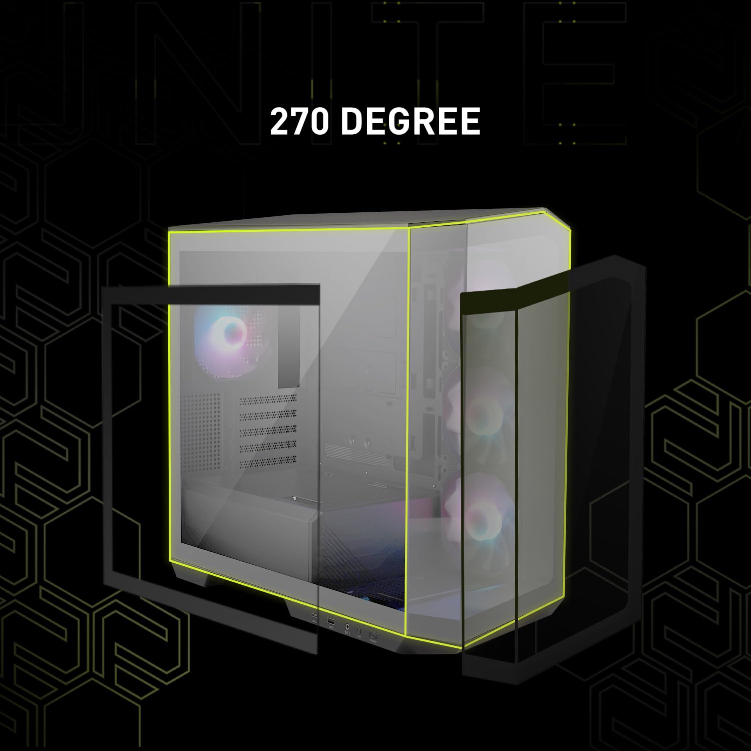 Funda para PC Micro-ATX MSI mag PANO M100R Negro con Ventiladores ARGB y USB Tipo C