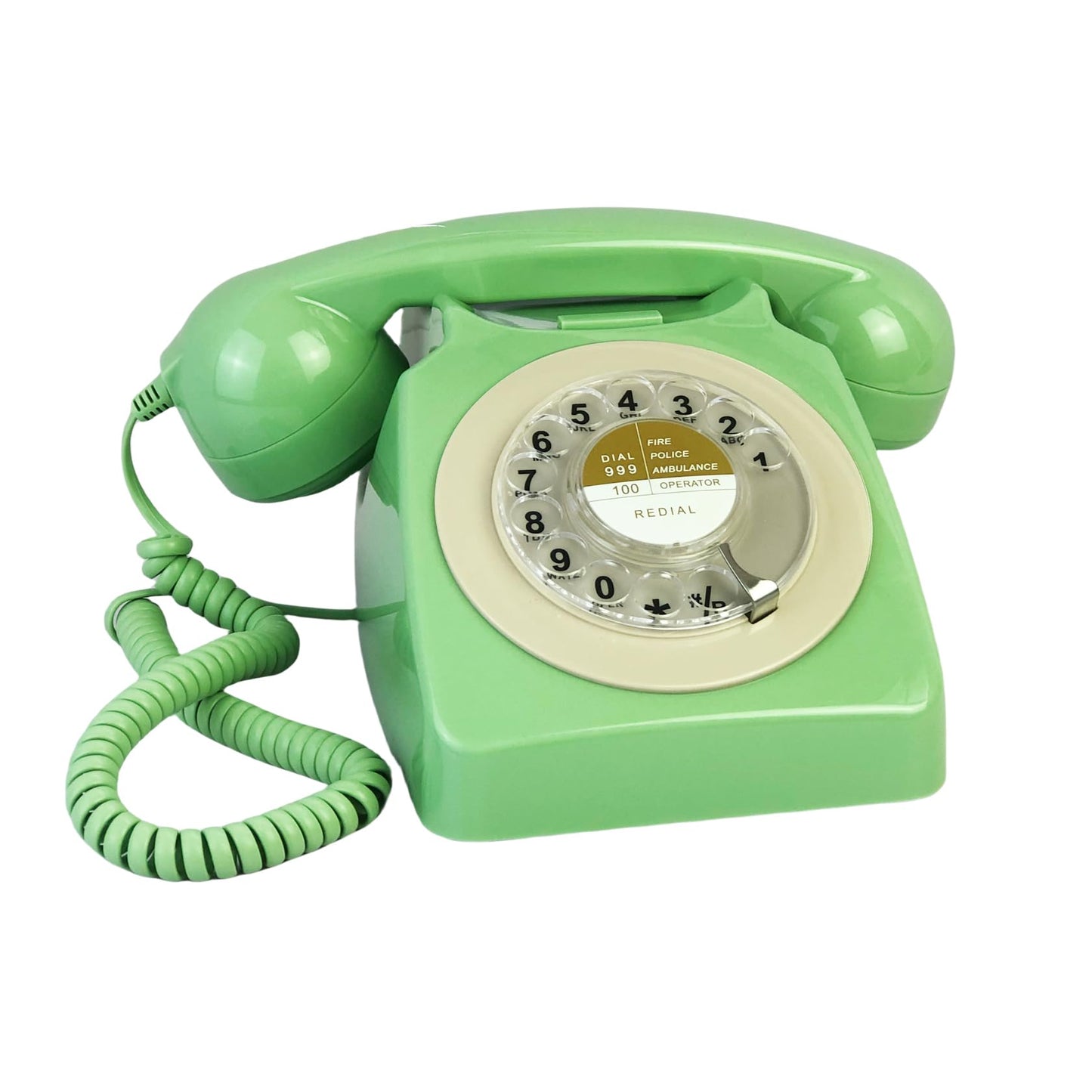 Benotek Teléfono, teléfono fijo con cable para el hogar, teléfono retro de moda antigua con teclado de esfera giratoria, teléfonos antiguos de moda antigua, regalo novedoso para decoración