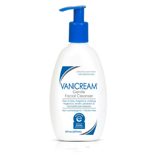 Limpiador facial suave Vanicream para pieles sensibles con dispensador de bomba, 8 onzas