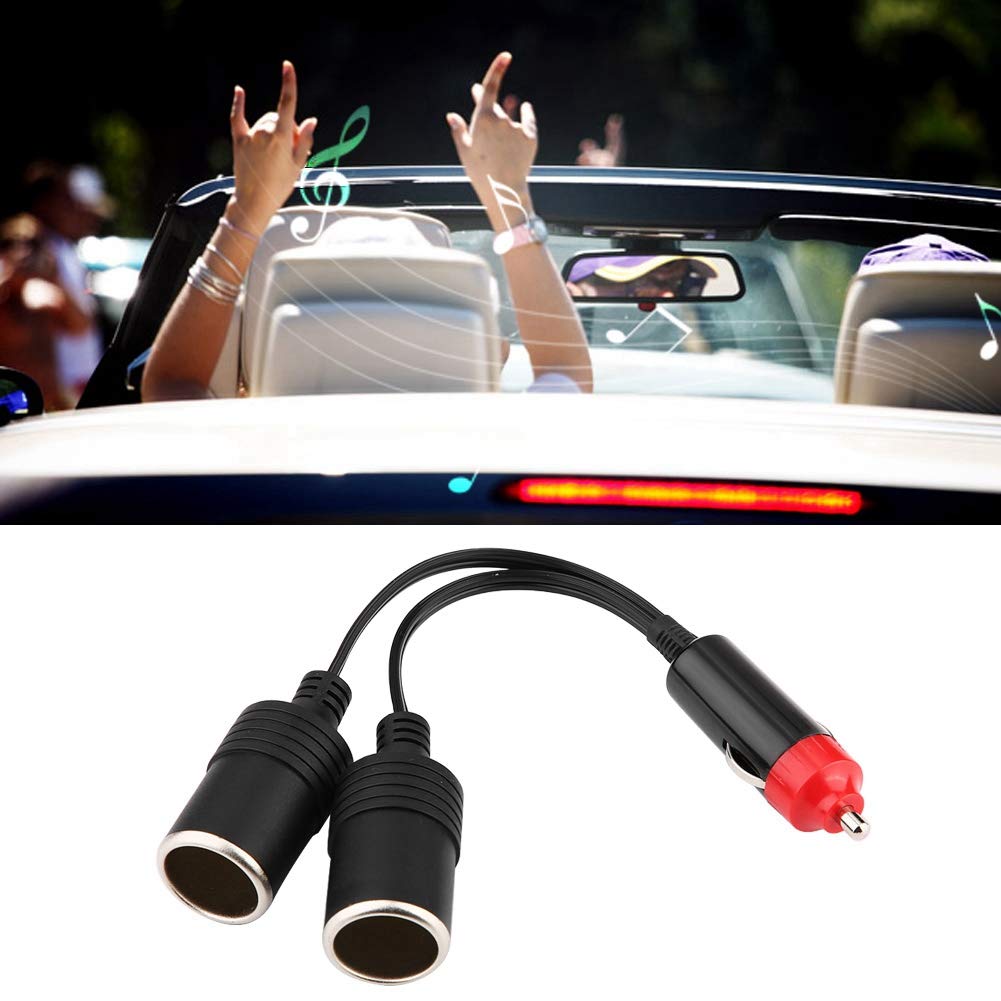Adaptador de cargador de coche, divisor de encendedor de cigarrillos de coche 7.5A DC 12-24V para SUV para RV para camión para coche