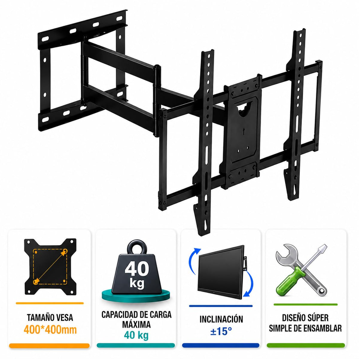 Soporte TV Lucky Owl Móvil CP643-FM3280 para Pantallas 32” a 80” hasta 40 kg VESA 600 x 400 mm