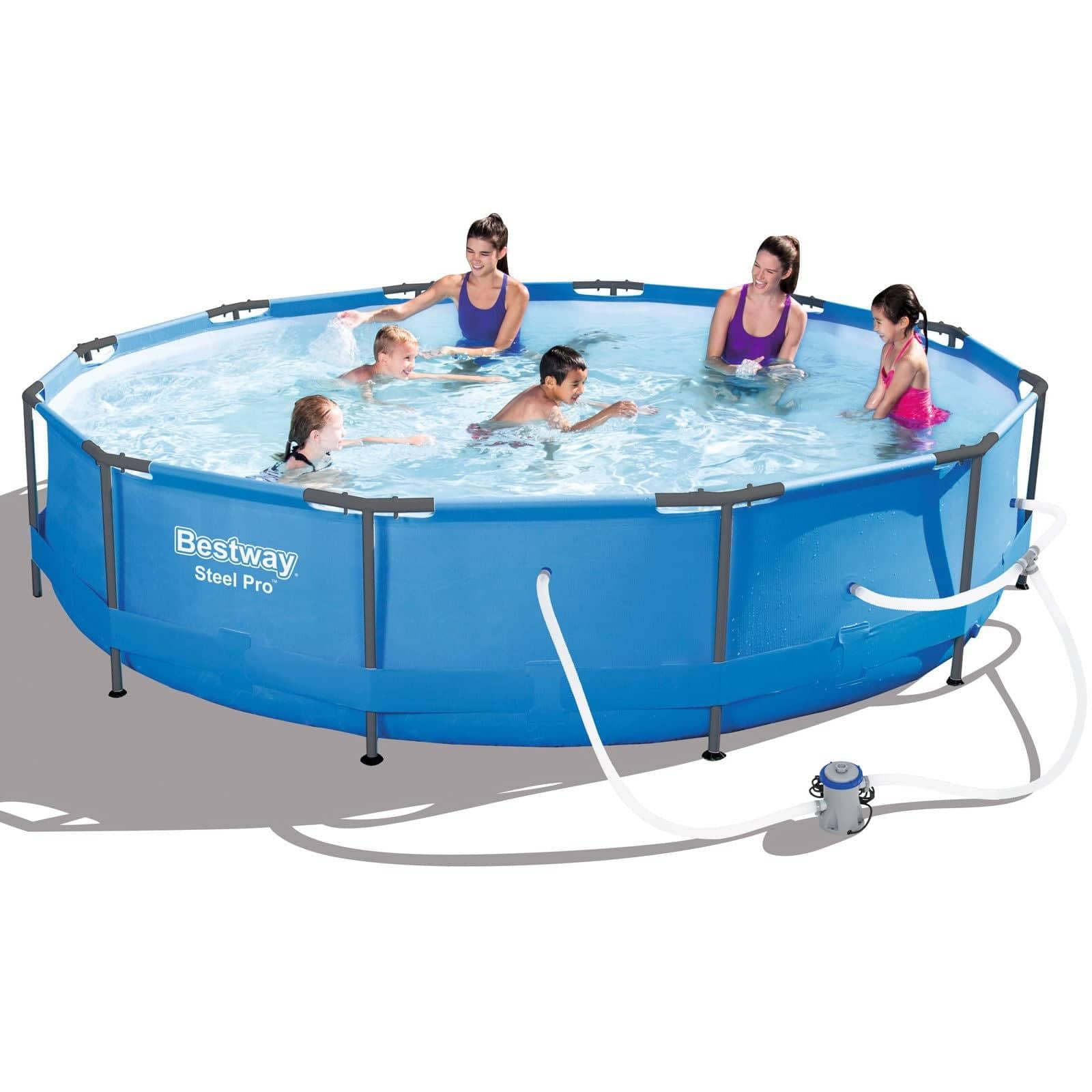 Bestway Alberca Redonda Steel Pro MAX c/Estructura Azul 3.66x76cm(12x30pulg), Capacidad 6,473Lts, Contiene: Bomba y Filtro