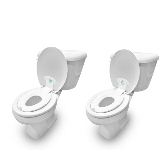 Ingenuity: ity by Ingenuity - Asiento para ir al baño, 2 unidades, color blanco, fácil de instalar y quitar, asiento de entrenamiento para ir al baño que se fija al asiento de inodoro de adultos