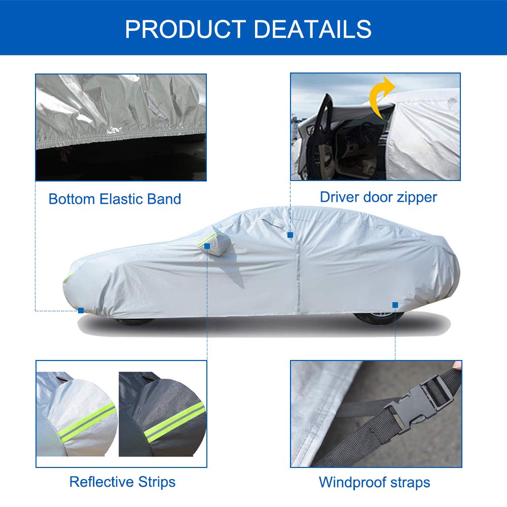 KouKou Funda De Coche - Funda Impermeable para Acura mdx（2001-2025）, 6-Capa UV Cubierta De Polvo, Cubierta De Lluvia, Parasol, Completa Al Aire Libre, Plata.