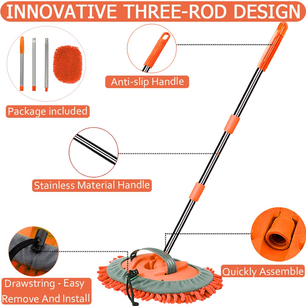 Cepillo para Lavar Carros Willingheart Microfibra con Mango Extensible Automotriz