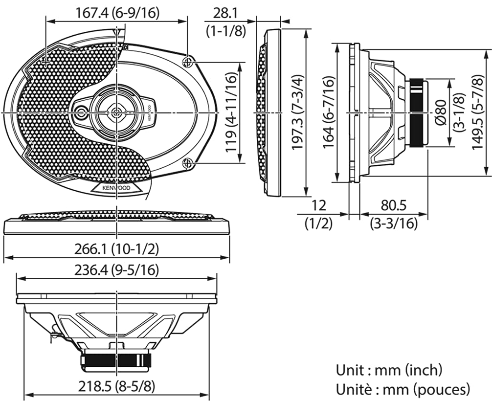 Kenwood Kfc-PS6976-6 X 9 - Altavoces (3 vías, 550 W)