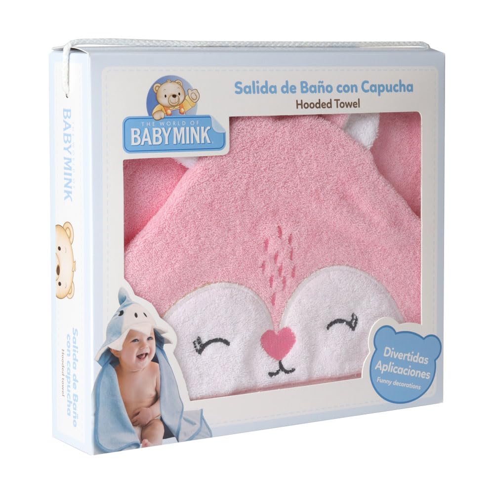 Baby Mink Salida de Baño para Bebé, Suave y Absorbente para Después del Baño (Rosa)