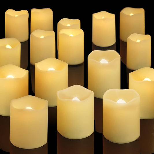 Velas Votivas SHYMERY Luz Blanca Cálida Parpadeante Realistas 12 Unidades