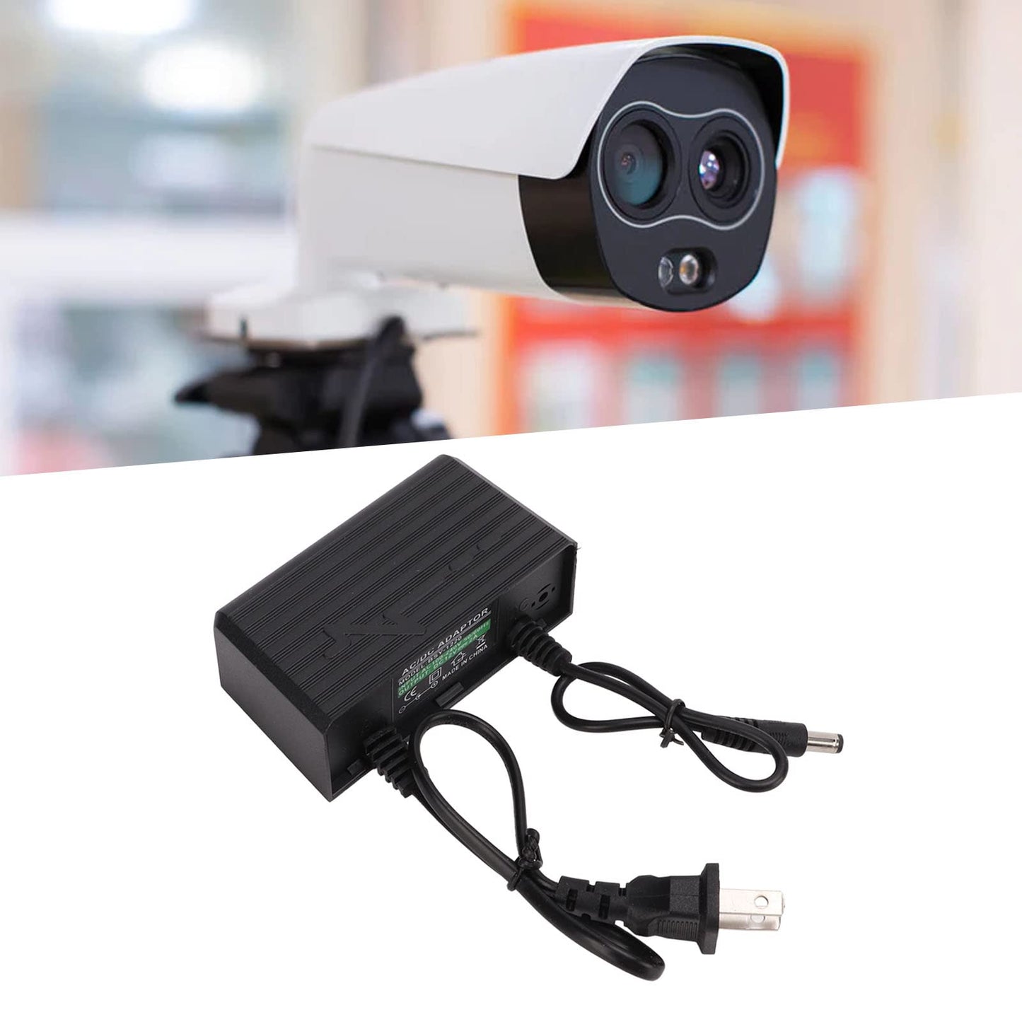 Enchufe de Fuente de Alimentación, Protección contra la Lluvia Al Aire Libre 12V 2A Adaptador a Prueba de Herrumbre para Cámaras de Vigilancia Monitor (Enchufe de EE. UU.)