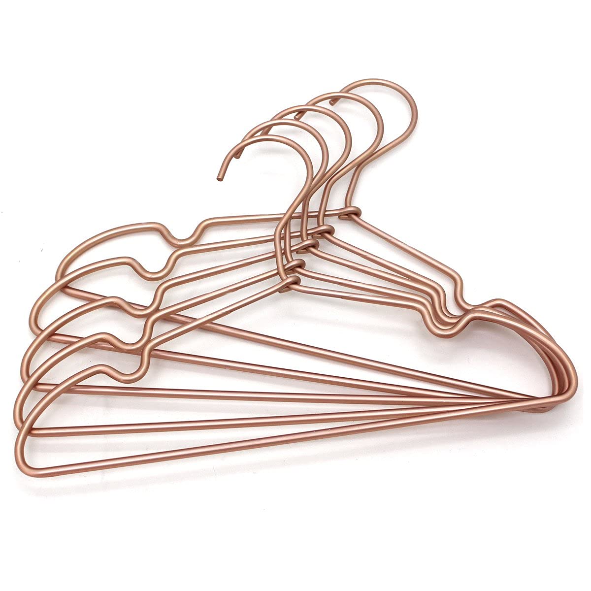 KOOBAY - Perchas de ropa antideslizantes de 12.5 pulgadas, alambre de cobre dorado rosa para niños, paquete de 30 divisores de clóset de bebé para guardería, pantalones, organizador de exhibición para