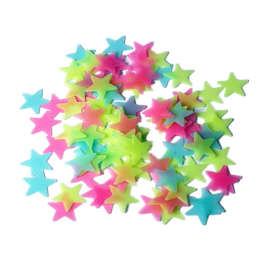 200 calcomanías de estrellas brillantes para decoración de pared de techo de habitación de niños, colores mixtos