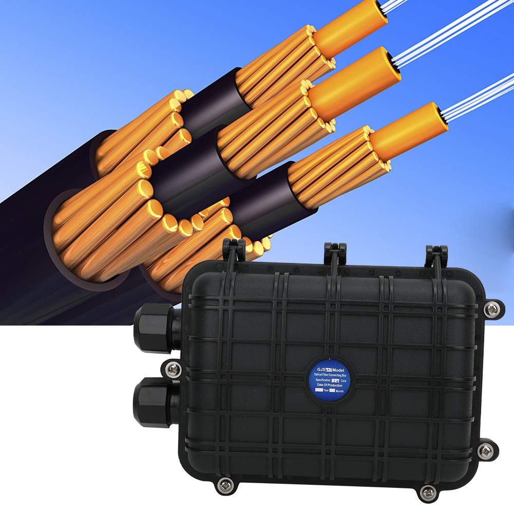 Caja de Conexión Oumefar Negra Horizontal Impermeable IP68 para Cable de Fibra Óptica Exterior