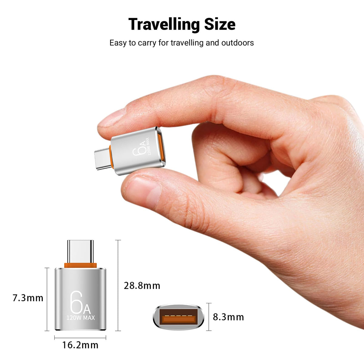 Adaptador USB C Pastall Negro de 10 Gbps y 120 W