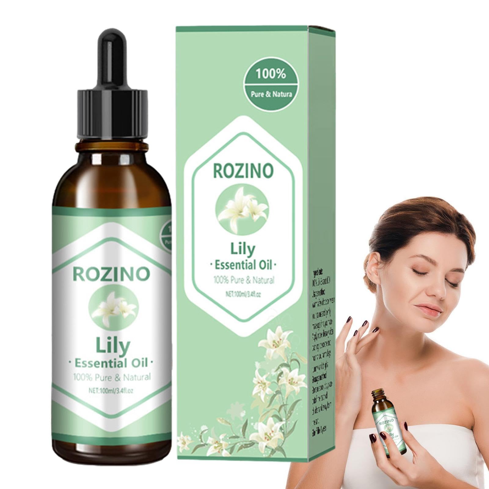 JMEDIC Aceites Esenciales para la Piel | Aceite Esencial de Lirio Natural para la Piel - Aceite de Masaje Corporal Seguro para la Piel hidratante para Estiramiento de la Piel de 100ml