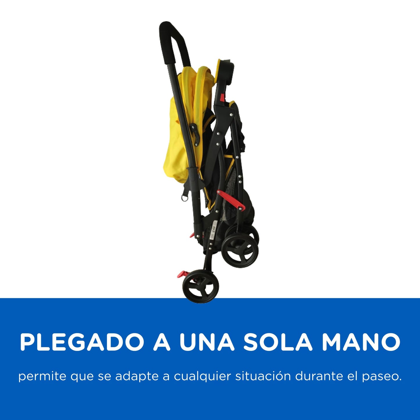 Infanti | Carriola para Bebe Swivel Negro | Carreola de Viaje - Carriola de Viaje Plegable - Carrito para Bebe con Mango Reversible | Cosas para Bebes 6 Meses a 15kg | Incluye 2 Portavasos