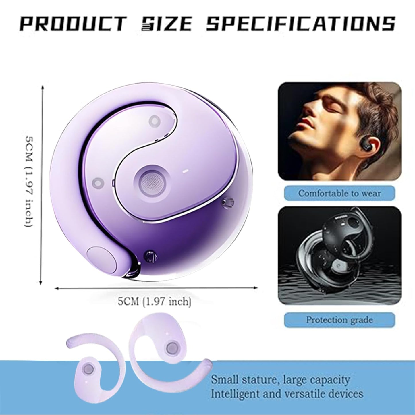 Hy-T26 Pro Language Translator,traductor de idiomas,equipado con aplicación AI,auriculares de traducción en tiempo real,sonido estéreo de alta fidelidad,admite más de 75 idiomas diferentes (Púrpura)