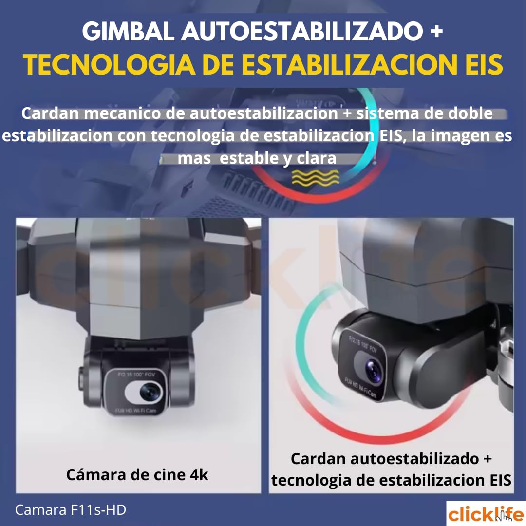 CLICKLIFE Dron F11 4k Pro 5g WiFi con Eis 1200m Rc Con Cámara