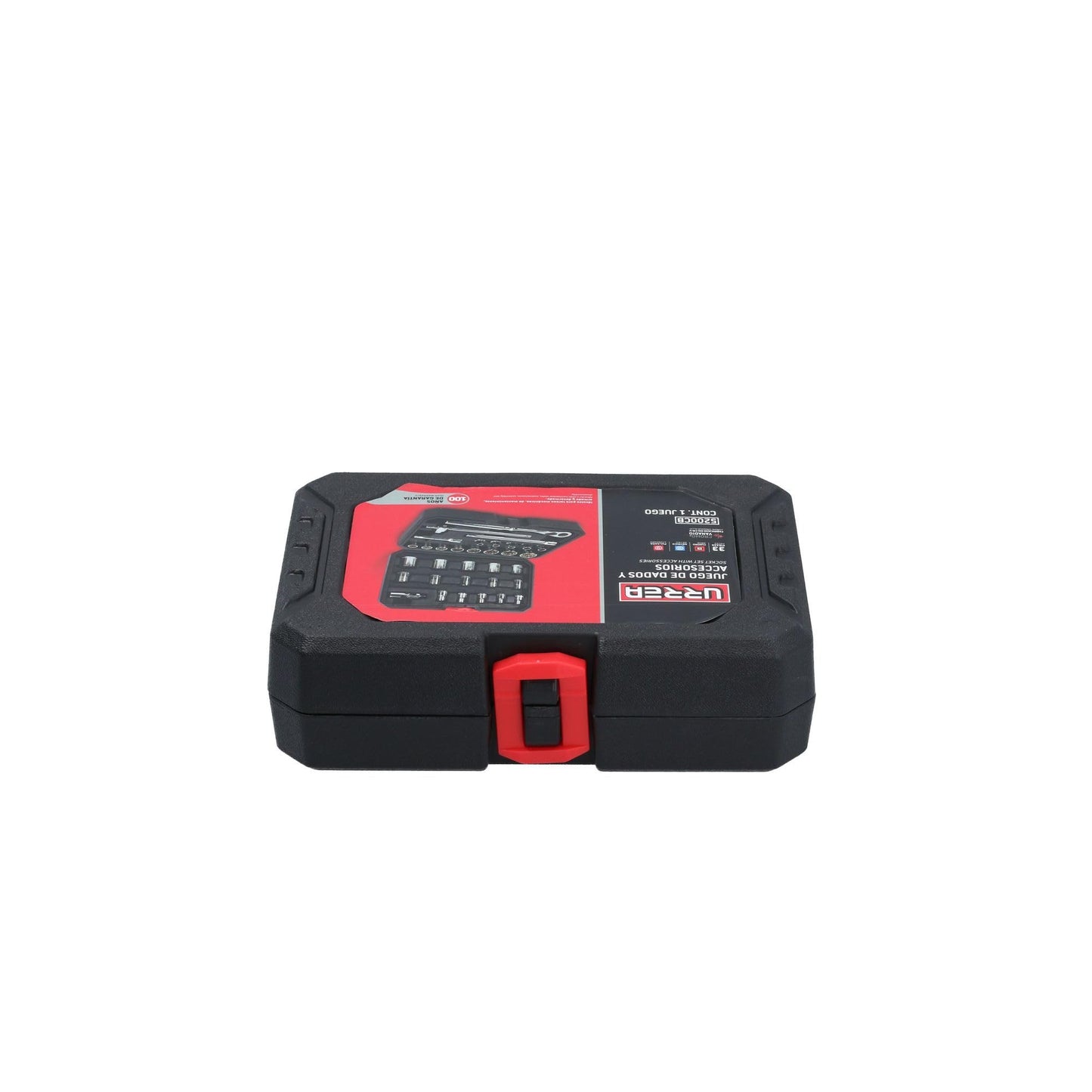 Juego de Dados y Accesorios Urrea 33 Piezas Estuche Plástico 3/8 Pulgadas