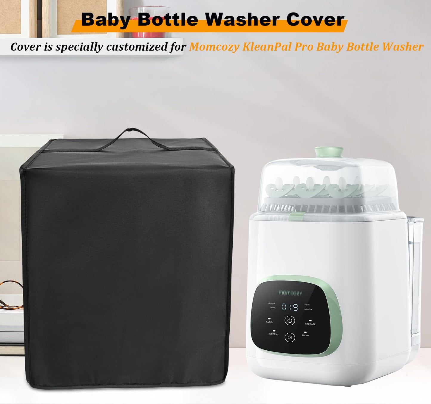 Kasasymion - Funda protectora para lavadora de biberones, impermeable, resistente al polvo, resistente al calor, compatible con la lavadora de biberones Momcozy KleanPal Pro