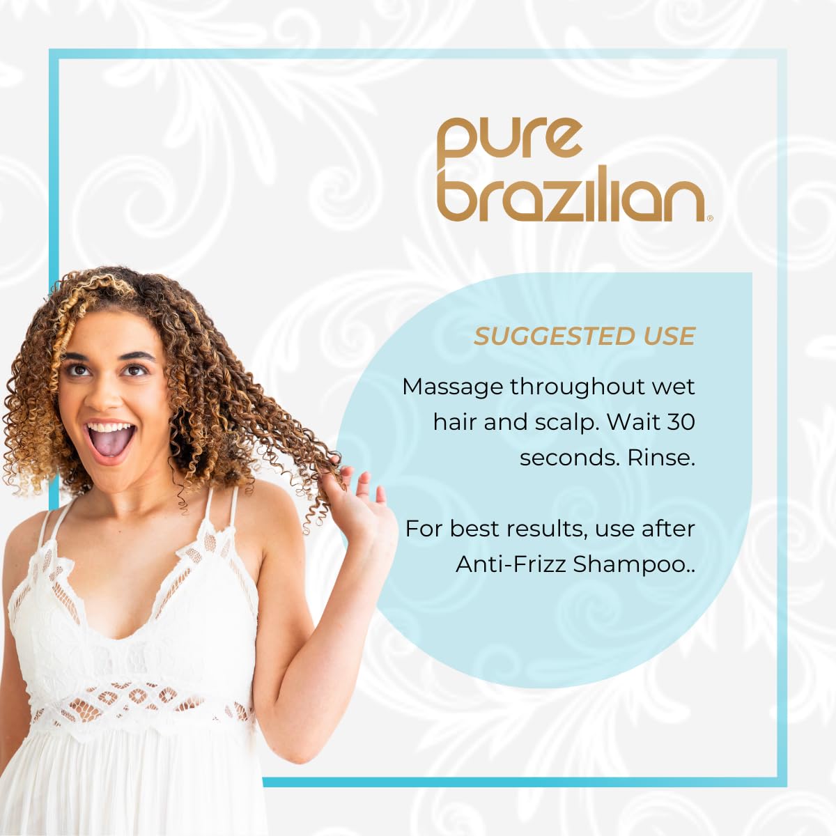 Pure Brazilian - Anti Frizz Daily Conditioner - With Keratin and Bamboo Extract For Smooth, Manageable Hair (13.5 Fl. Ounces)