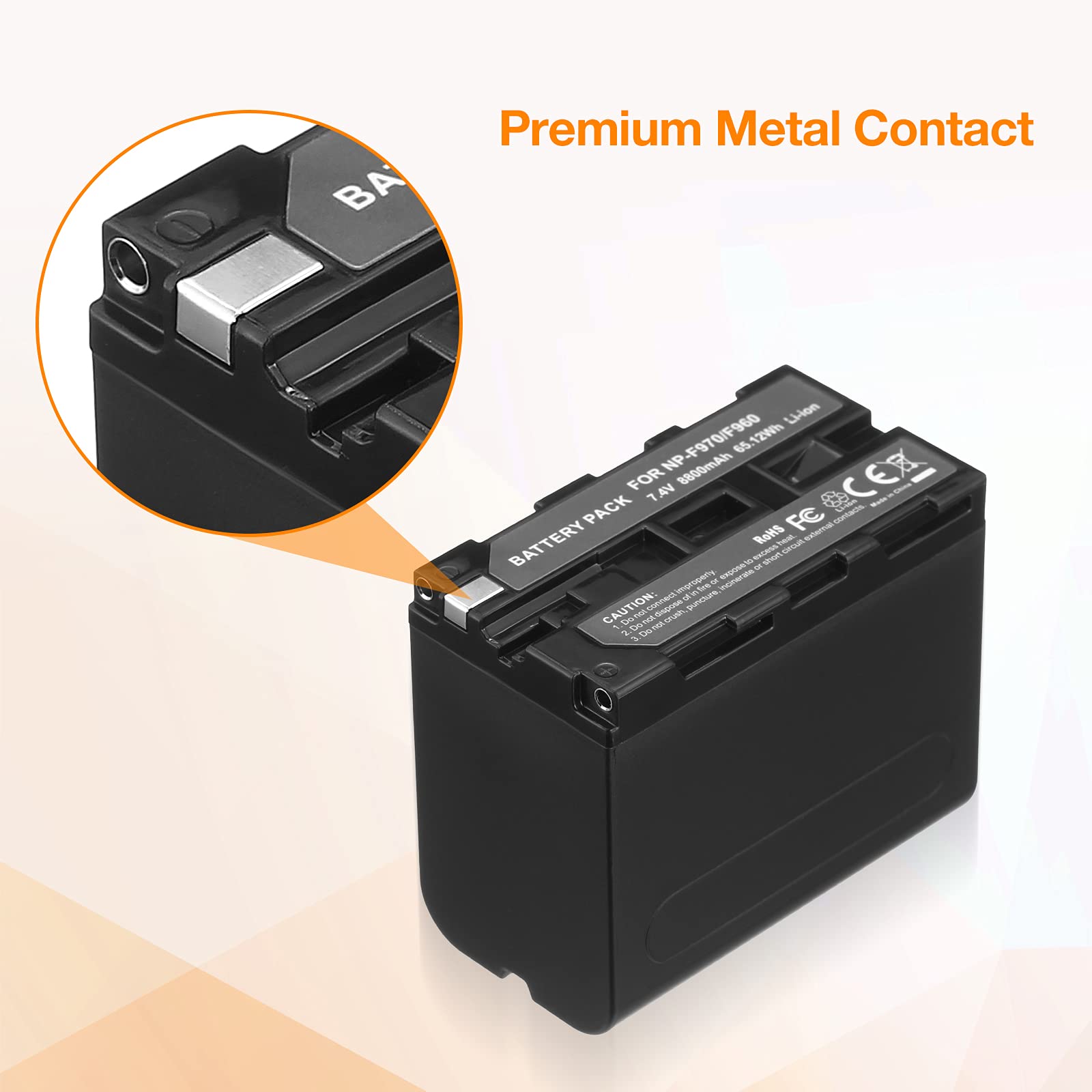 LORDONE NP-F970 Batería (Paquete de 2, 8800mAh) y Cargador USB Dual para NP F970 F750 F550 F570 F960 F330,Handycams, CCD-SC55, TR516, TR716, TR818, TR910, TR917