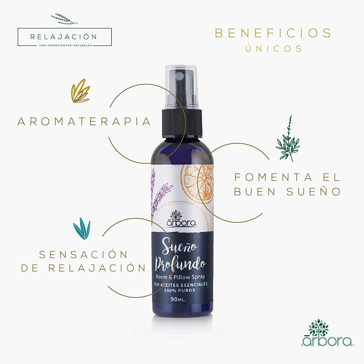 Sprays Aromaterapia Árbora Sueño Profundo Lavanda 90 ml