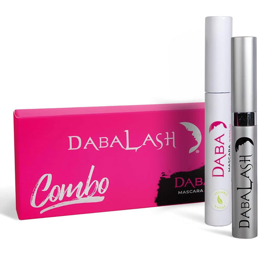 Dabalash Vegan Combo – Professional Eyelash & Brow Strengthener & Gentle Mascara – Give Your Own Lashes a Longer, Fuller, & Thicker Look – 0.18 Oz & 0.3 Oz