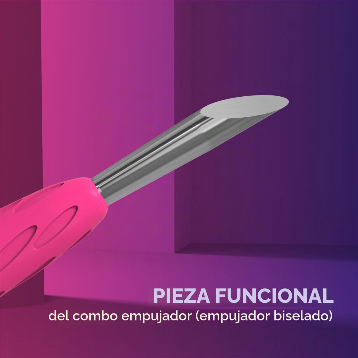 Staleks Combo Uniq 12 Piezas De Trabajo: Empujador Biselado Para Mango Modular; Palito De Naranjo Para Limpieza De Cutículas Y Uñas.