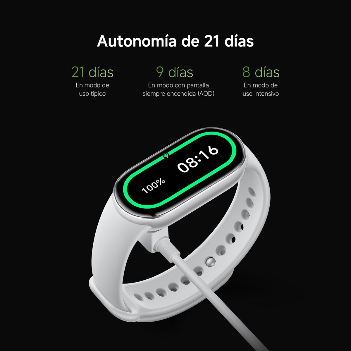 Smartwatch Xiaomi Band 10 Plata iOS y Android 5ATM