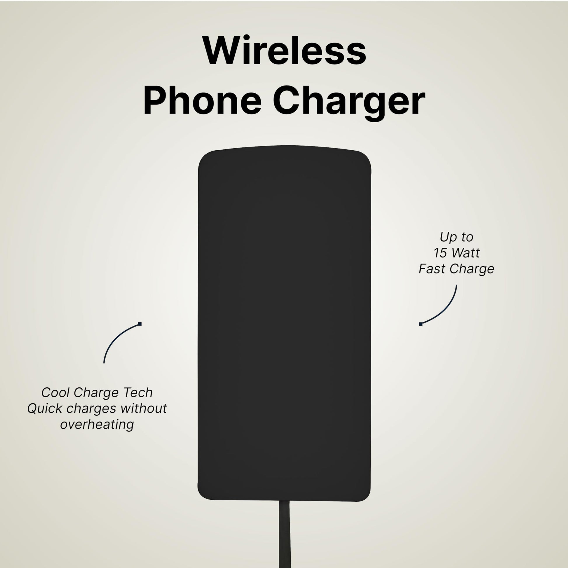 It's Just Smart - Cargador inalámbrico ultra delgado, hasta 15 W de carga rápida, cargador de teléfono con certificación Qi compatible con Samsung, iPhone y todos los dispositivos habilitados para Qi