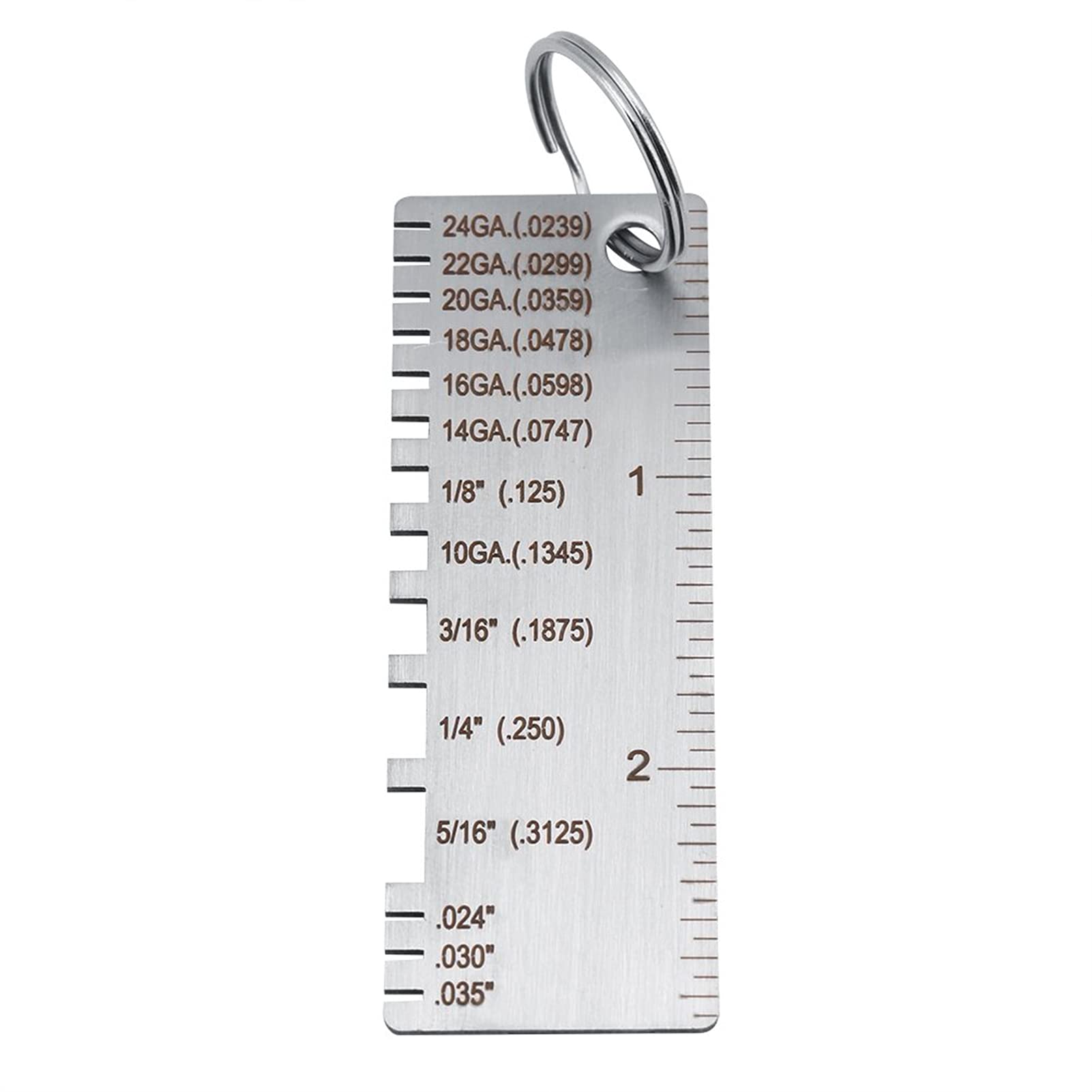 Calibre de Alambre Acero Inoxidable para Medición de Espesor de Metal y Soldadura