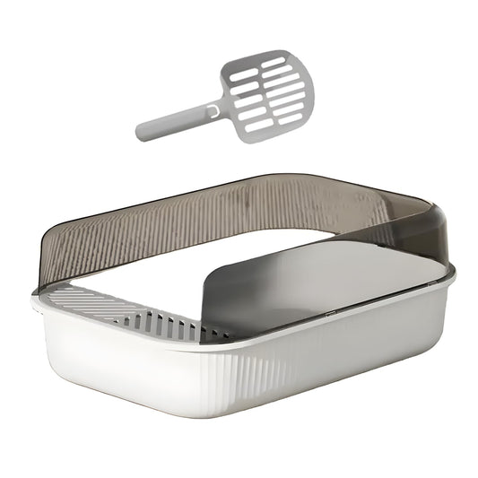 Arenero Grande para Gato MATCHI Blanco con Extensión y Pala Limpiadora