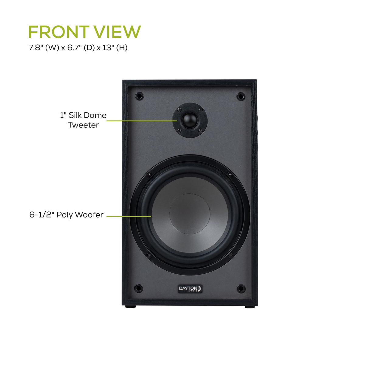 Par de Altavoces Amplificados Dayton Audio Negro 6.5 Pulgadas Bluetooth para Estantería