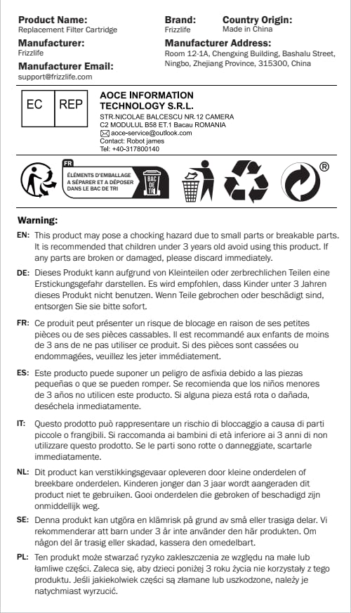 Frizzlife M3005 - Juego de cartuchos de filtro de repuesto (4 unidades) para SK99, SP99, SK99 nuevo y SP99 nuevo sistema de filtro de agua debajo del fregadero