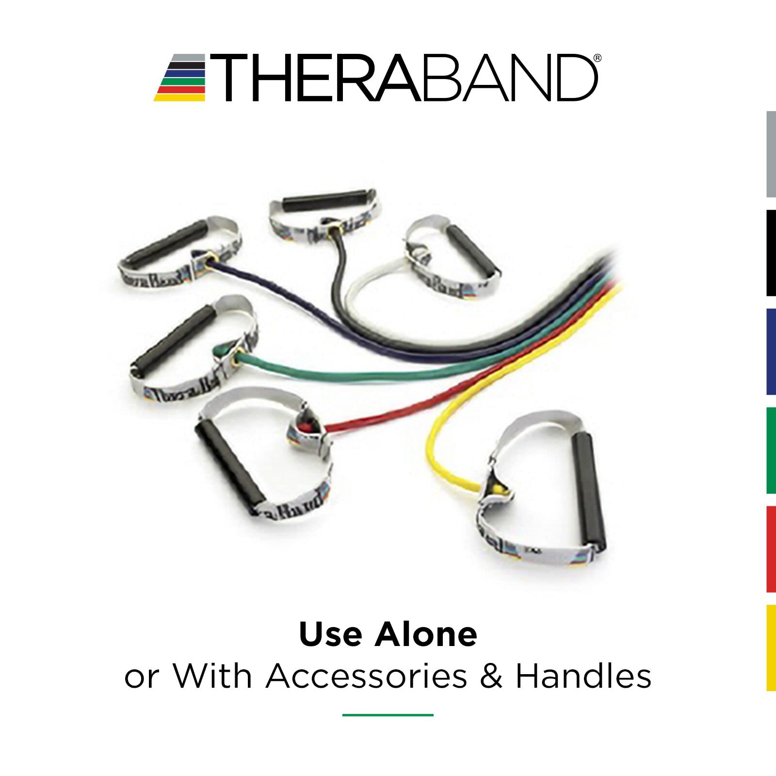 Tubos de Resistencia THERABAND Negro Profesional con Asas Suaves para Terapia Física y Pilates