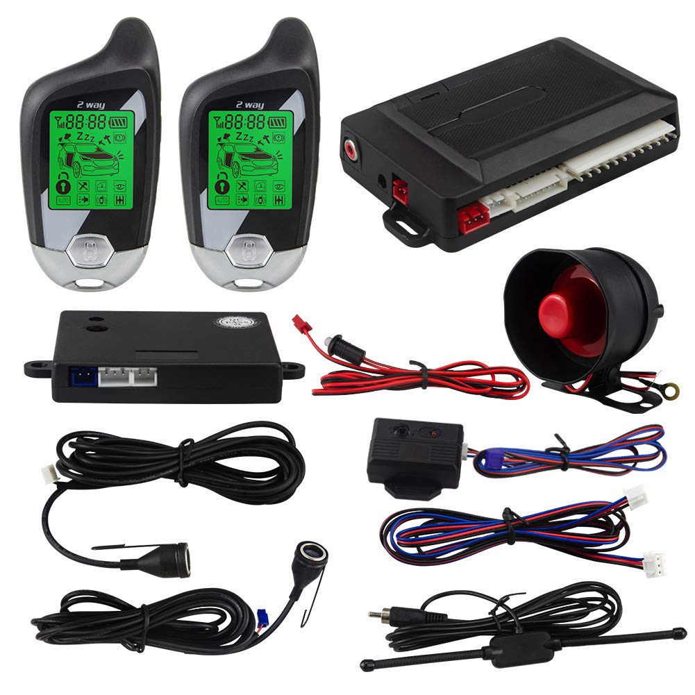 Sistema de Alarma EASYGUARD EC203 Negro con Entrada sin Llave y LCD para Coche