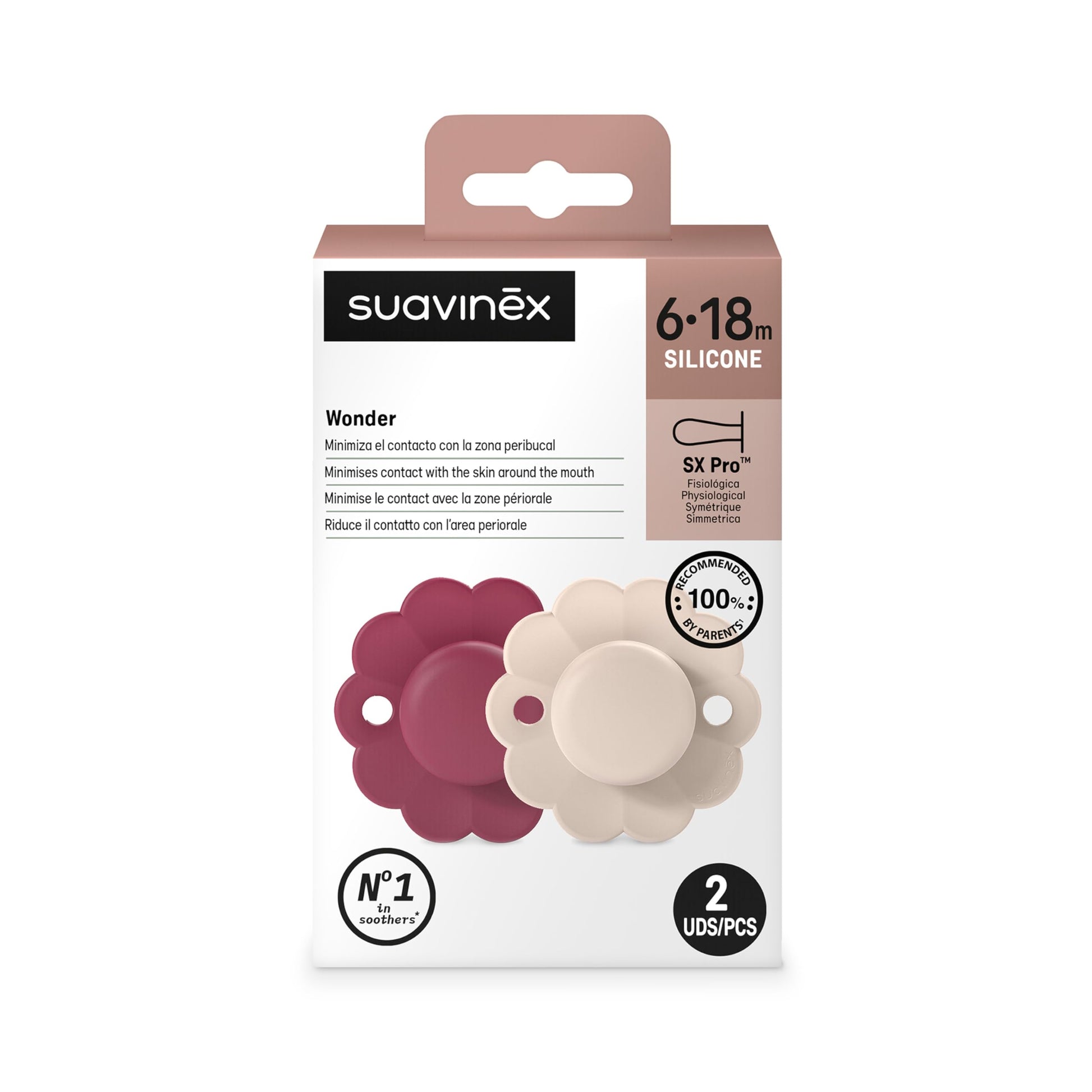 Chupete Silicona Suavinex Magenta 6-18 Meses 2 Pack
