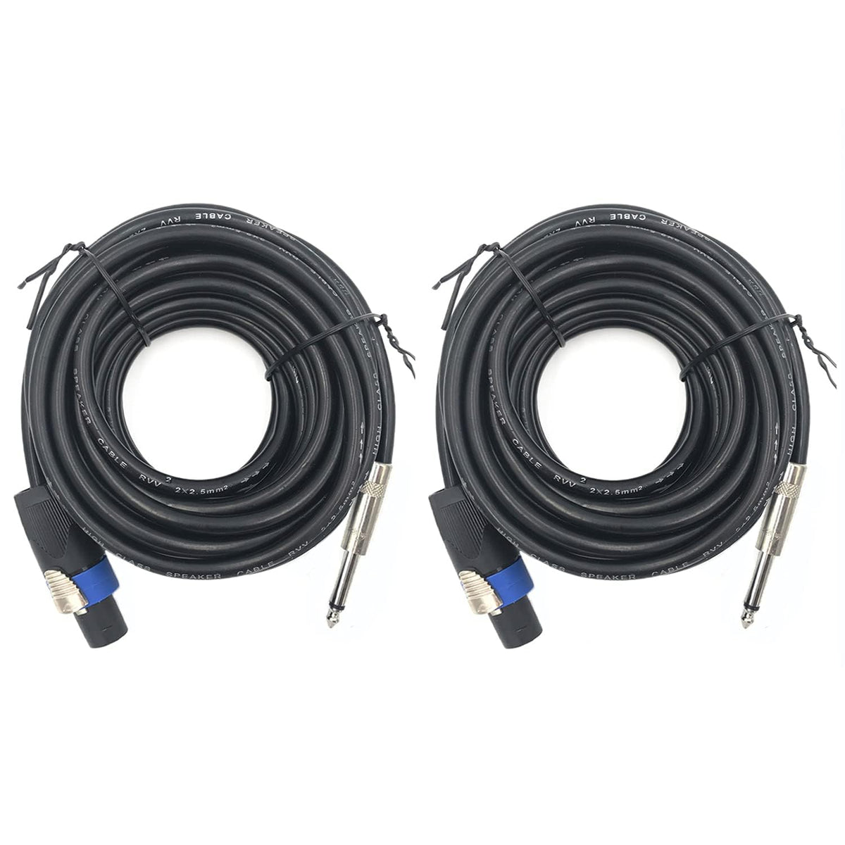 Cables de Conexión de Audio Estéreo ITSROCK de 50 Pies a Macho 1/4 Pulgadas, 12 AWG, Paquete de 2