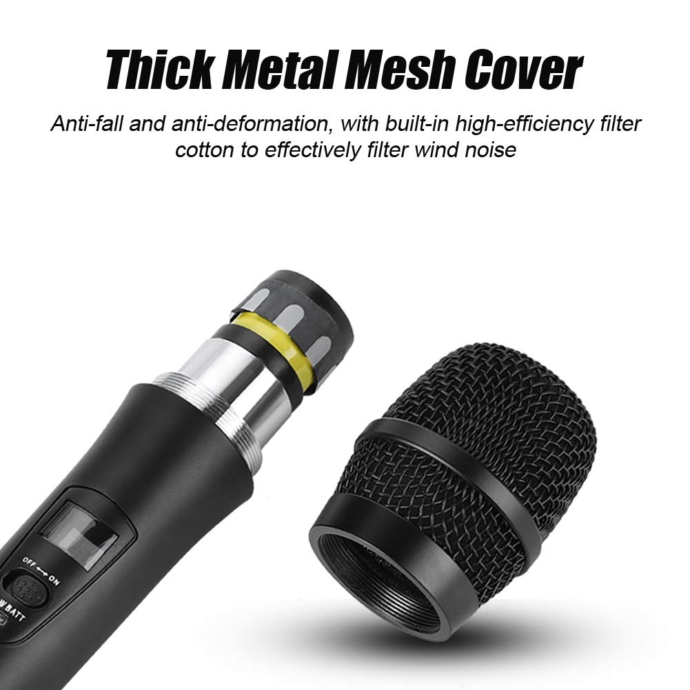 Micrófono Inalámbrico Portátil E8 Negro con Receptor Universal VHF para Canto y Reuniones