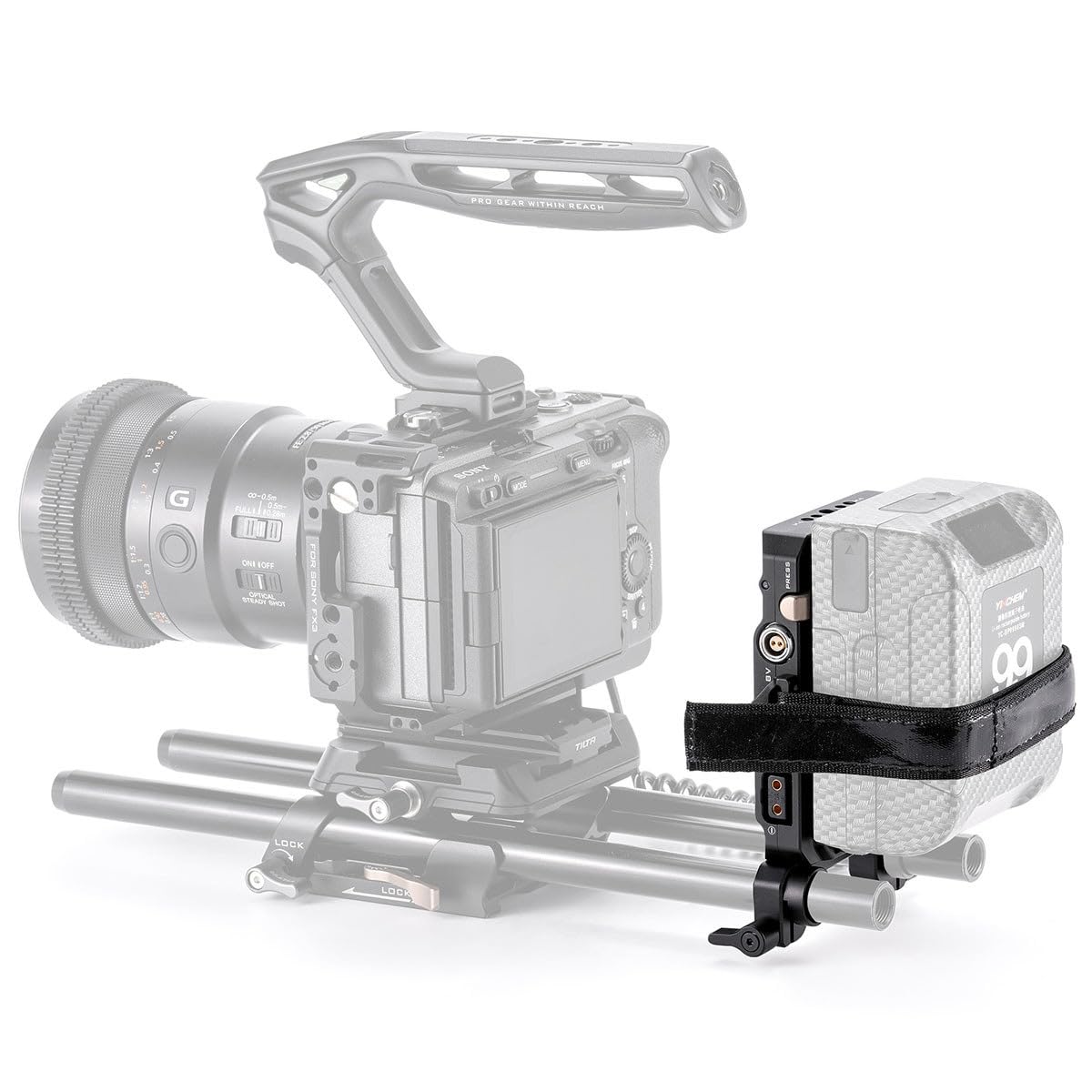 Tilta Placa De Batería para Montaje Mini PD V Incluye Conexiones P-Tap, USB-C Y Lemo De 2 Pines Compatible con Varillas Dobles Lws De 15 Mm | Características De Roscas 1/4” -20 Y M4 6 X 9 X 3.5 Negro