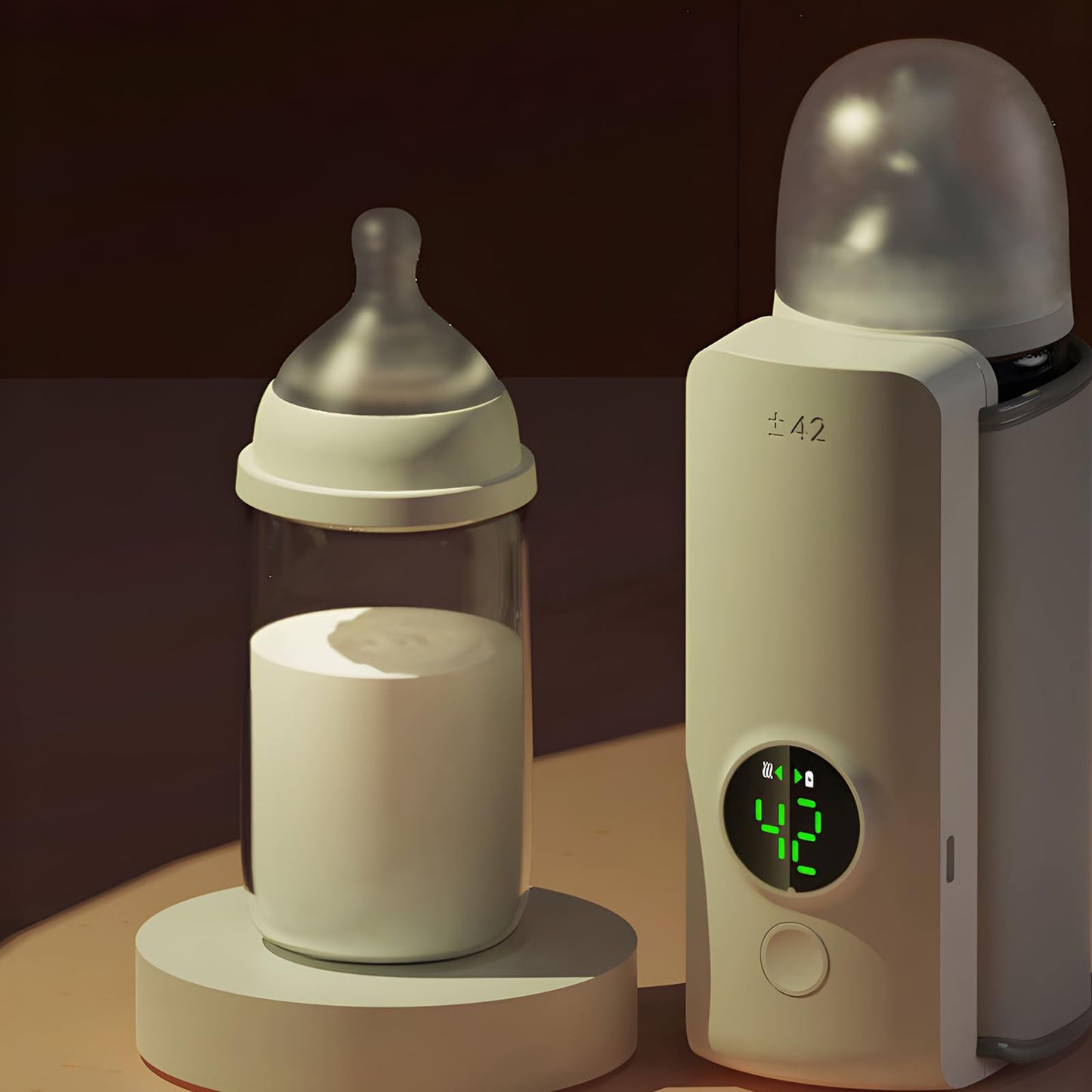 Flashstar Calentador de biberones portátil, calentamiento rápido con pantalla de temperatura a batería, calentamiento de leche sin agua para una alimentación cómoda del bebé en cualquier lugar.