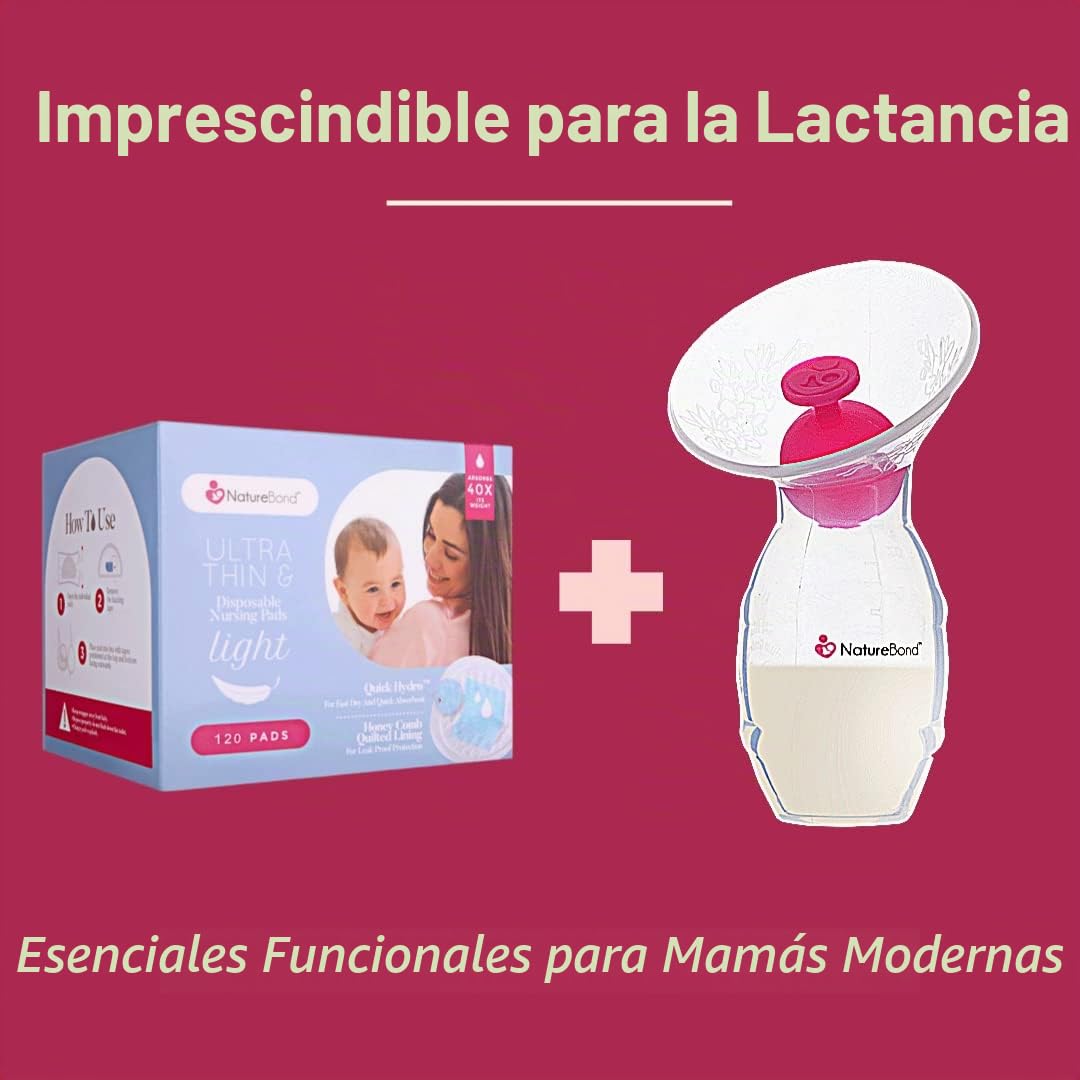 Discos absorbentes de lactancia desechables ultradelgadas, de NatureBond - Almohadillas contorneadas para lactancia, ligeras y altamente absorbentes (120 Pzas)