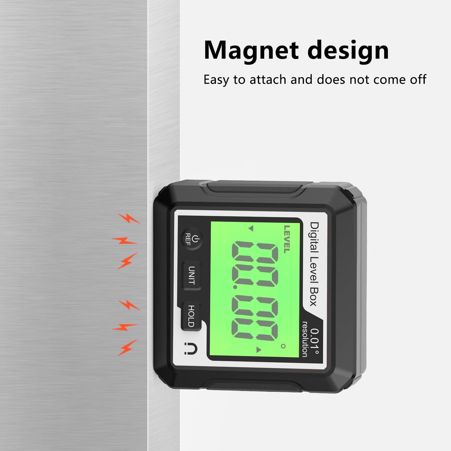 Inclinómetro Digital Abizarch Retroiluminado Portátil con Pantalla LCD Magnética