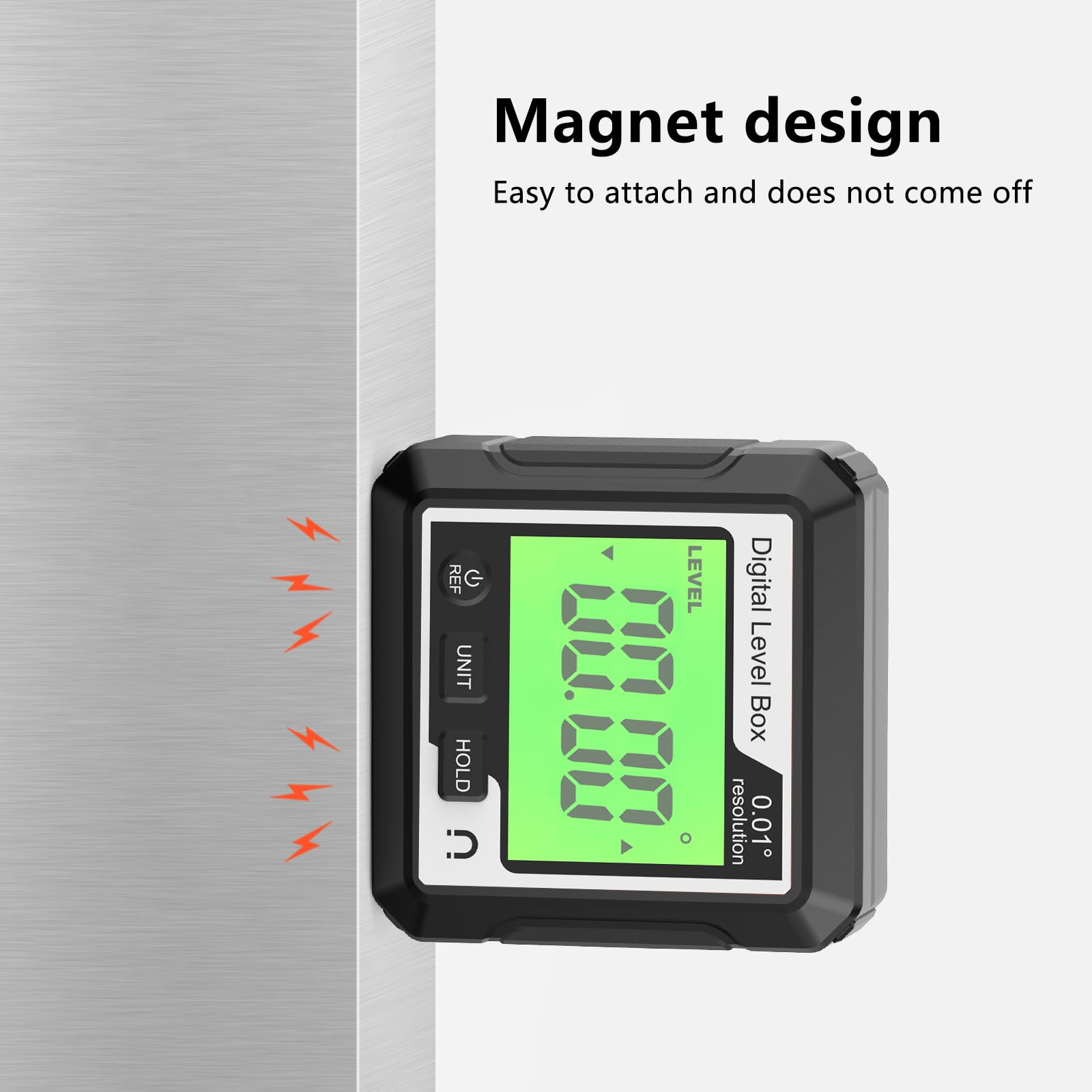 Inclinómetro Digital Abizarch Retroiluminado Portátil con Pantalla LCD Magnética