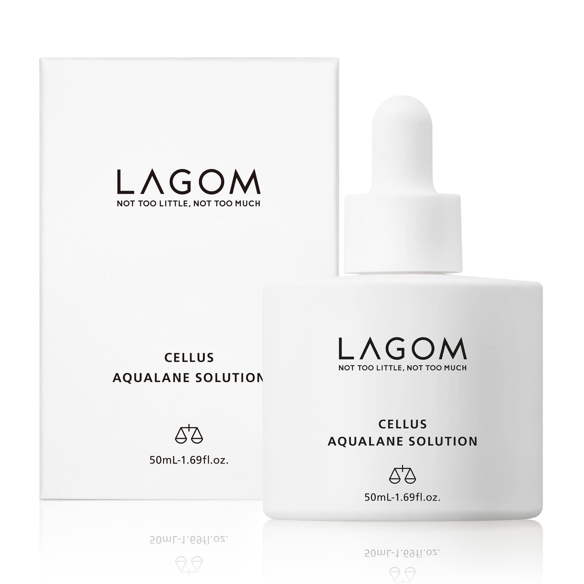 LAGOM Cellus Aqualane Solution Squalane Suero Antienvejecimiento Mejora Piel Facial Fermentado Natural Vegano Essencia Matutina Aquatide Tocoferol Piel Sensible Grasa Seca Textura Firme 50ml 1.69oz