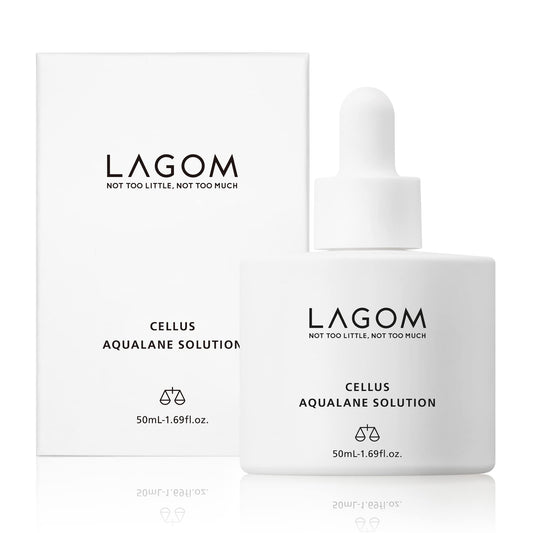 LAGOM Cellus Aqualane Solution Squalane Suero Antienvejecimiento Mejora Piel Facial Fermentado Natural Vegano Essencia Matutina Aquatide Tocoferol Piel Sensible Grasa Seca Textura Firme 50ml 1.69oz