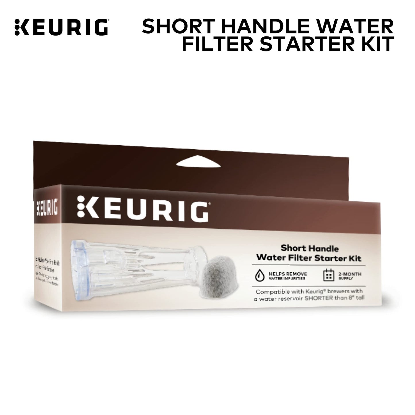 Keurig - Kit de iniciación de filtro de agua, depósito trasero, 1 unidad (paquete de 1), color blanco